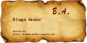 Blaga Andor névjegykártya